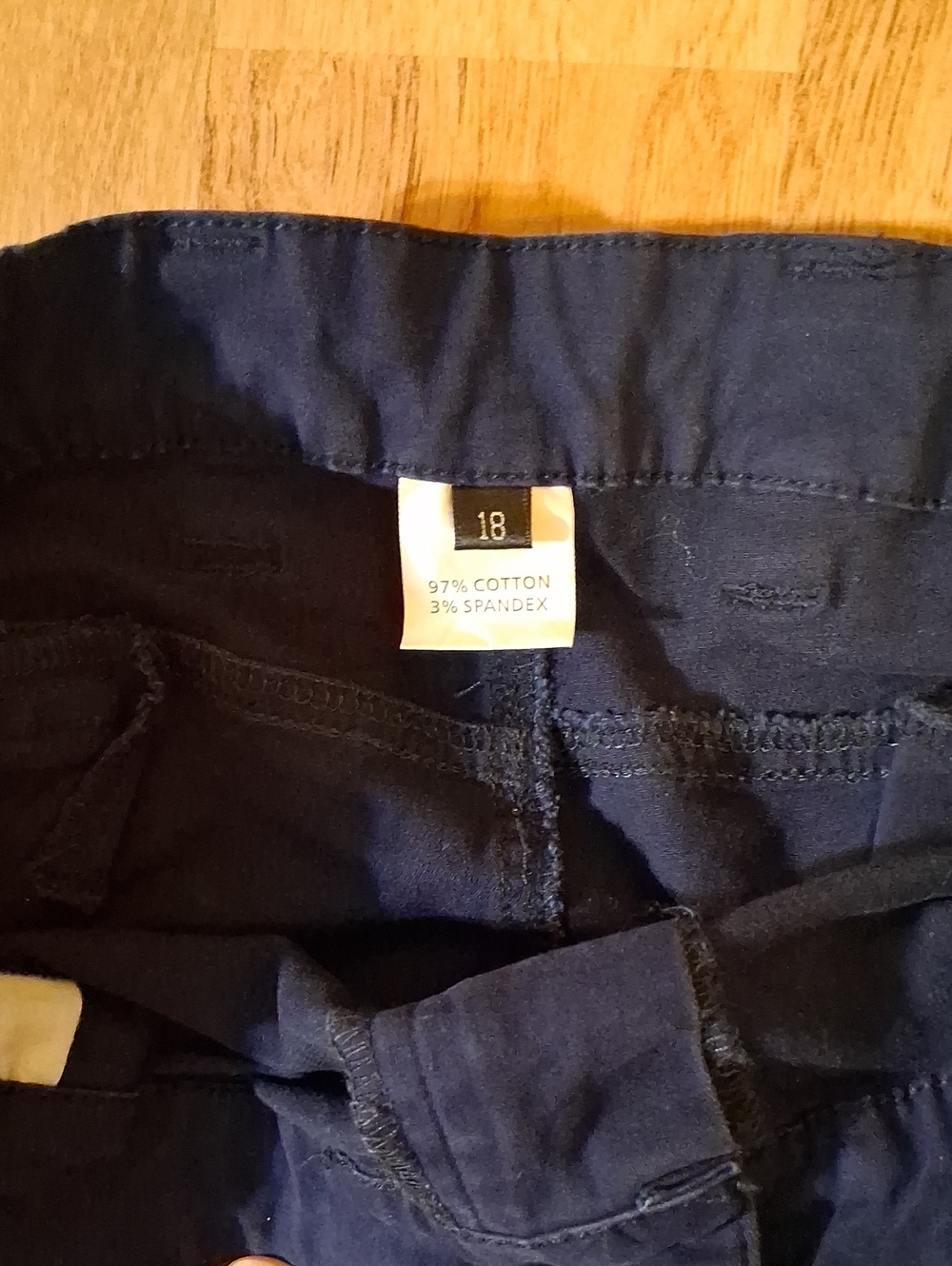 Women's Navy Cargo Jogger Pants with Utility Pockets 97% Cotton - Picture 2 of 4